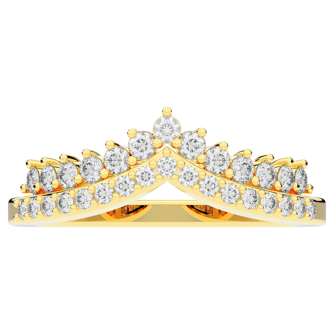 0.45CT.TW ROUND LAB DIAMOND CURVED WEDDING BAND - Nazarelle