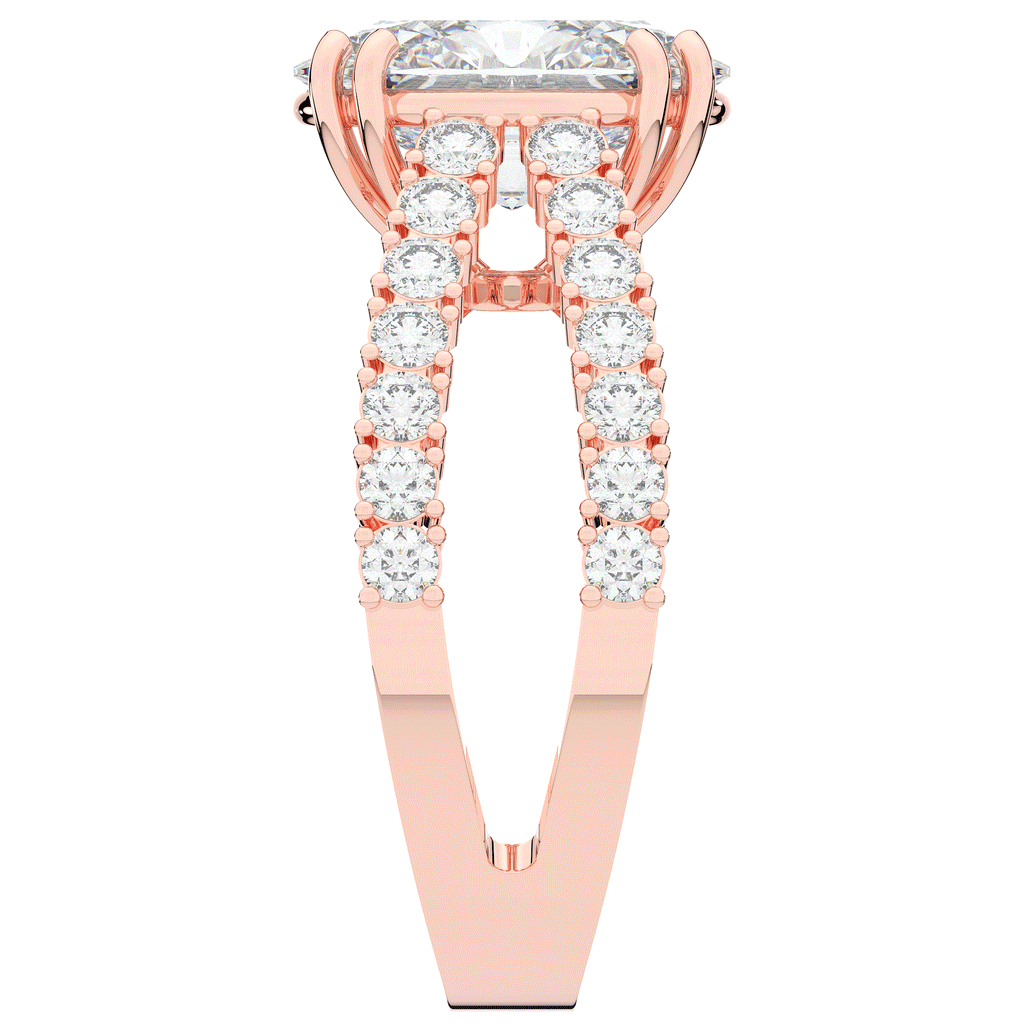 3.75CT.TW OVAL LAB DIAMOND SPLIT BAND ENGAGEMENT RING - Nazarelle