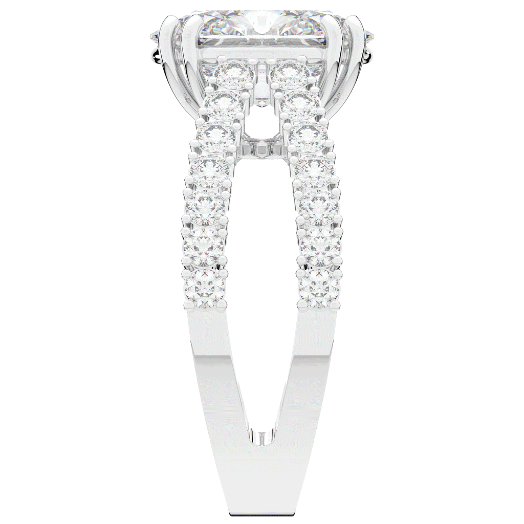 3.75CT.TW OVAL LAB DIAMOND SPLIT BAND ENGAGEMENT RING - Nazarelle