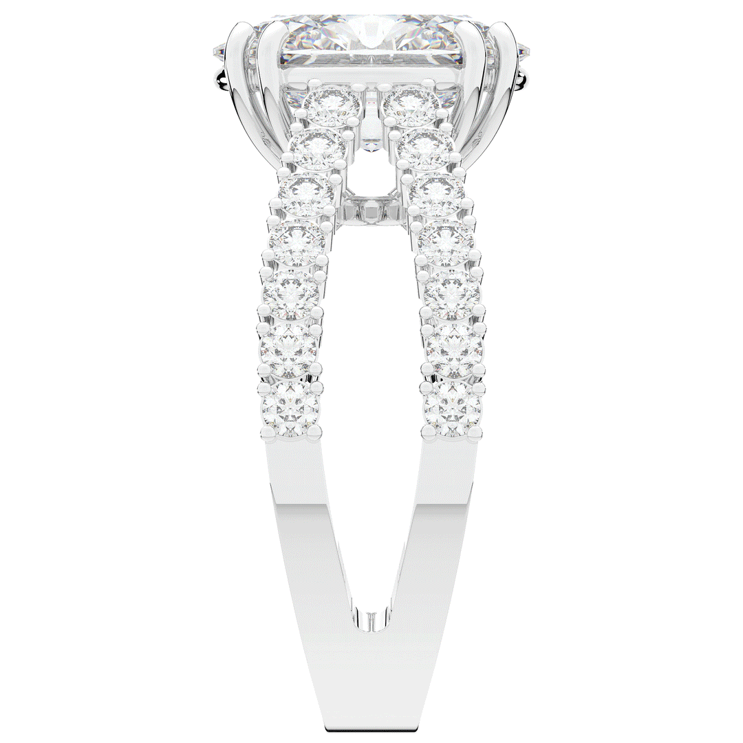 3.75CT.TW OVAL LAB DIAMOND SPLIT BAND ENGAGEMENT RING - Nazarelle