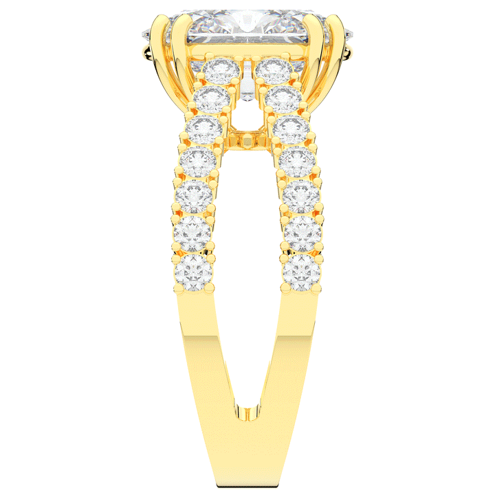 3.75CT.TW OVAL LAB DIAMOND SPLIT BAND ENGAGEMENT RING - Nazarelle