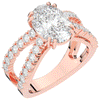 3.75CT.TW OVAL LAB DIAMOND SPLIT BAND ENGAGEMENT RING - Nazarelle