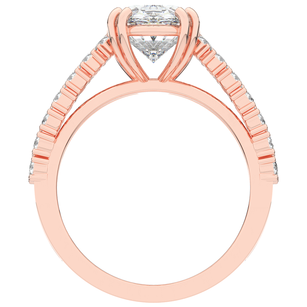 3.75CT.TW OVAL LAB DIAMOND SPLIT BAND ENGAGEMENT RING - Nazarelle