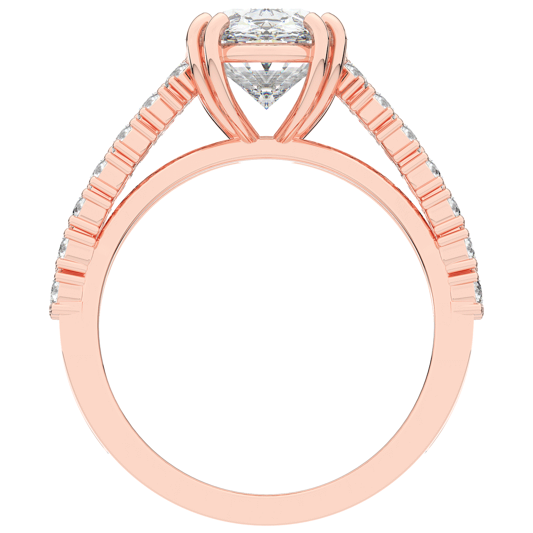 3.75CT.TW OVAL LAB DIAMOND SPLIT BAND ENGAGEMENT RING - Nazarelle