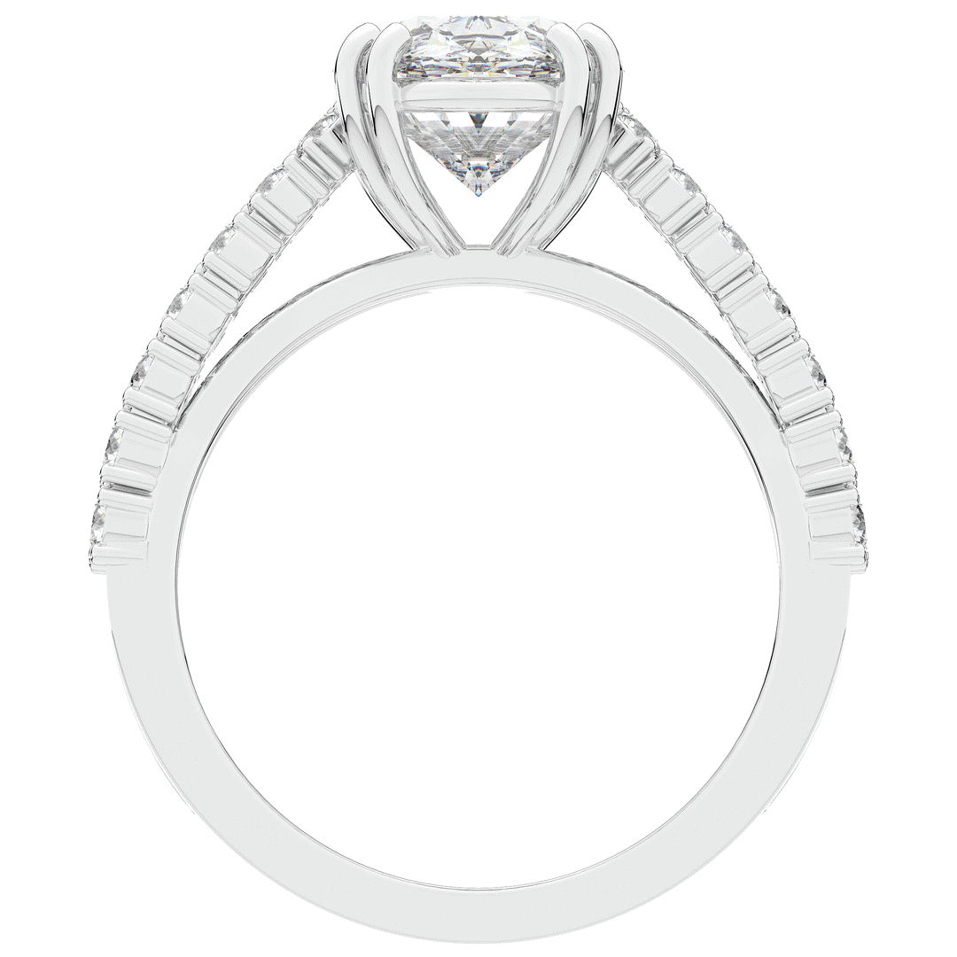 3.75CT.TW OVAL LAB DIAMOND SPLIT BAND ENGAGEMENT RING - Nazarelle