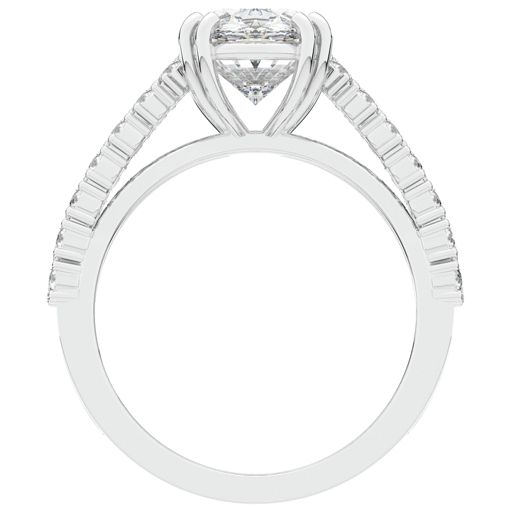 3.75CT.TW OVAL LAB DIAMOND SPLIT BAND ENGAGEMENT RING - Nazarelle