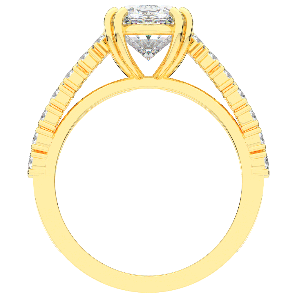 3.75CT.TW OVAL LAB DIAMOND SPLIT BAND ENGAGEMENT RING - Nazarelle