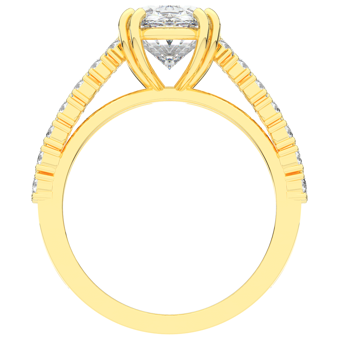 3.75CT.TW OVAL LAB DIAMOND SPLIT BAND ENGAGEMENT RING - Nazarelle