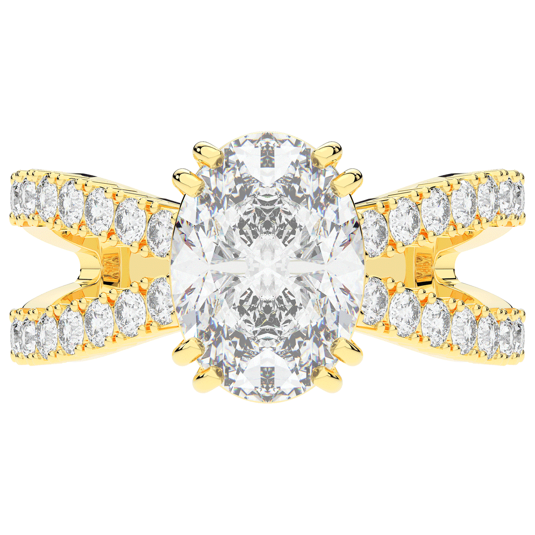 3.75CT.TW OVAL LAB DIAMOND SPLIT BAND ENGAGEMENT RING - Nazarelle