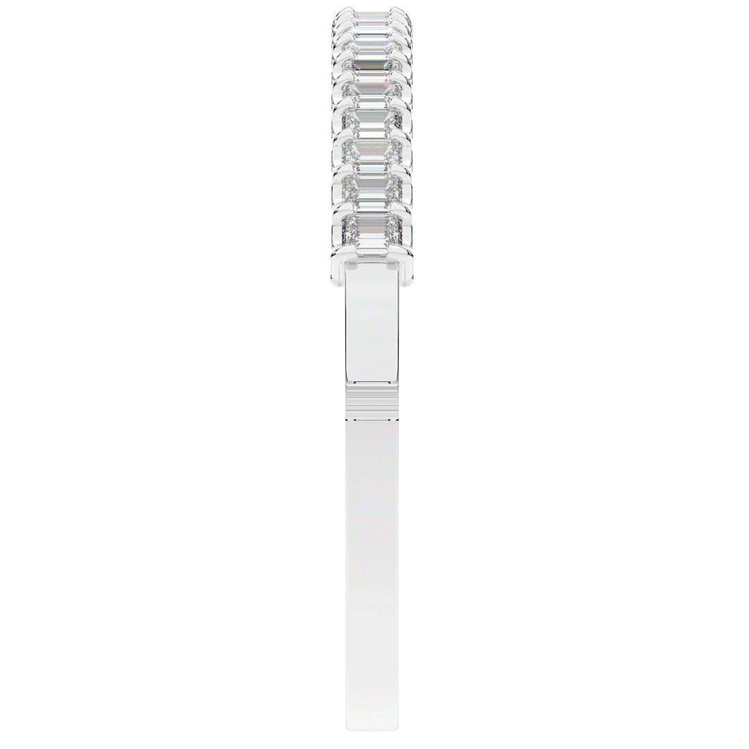 6.50CT.TW EMERALD CUT LAB DIAMOND BANGLE - Nazarelle