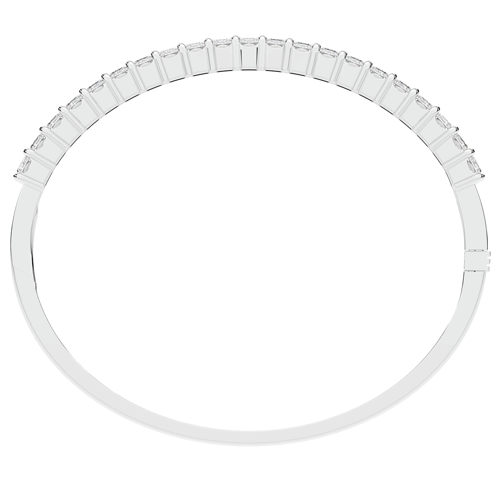 6.50CT.TW EMERALD CUT LAB DIAMOND BANGLE - Nazarelle