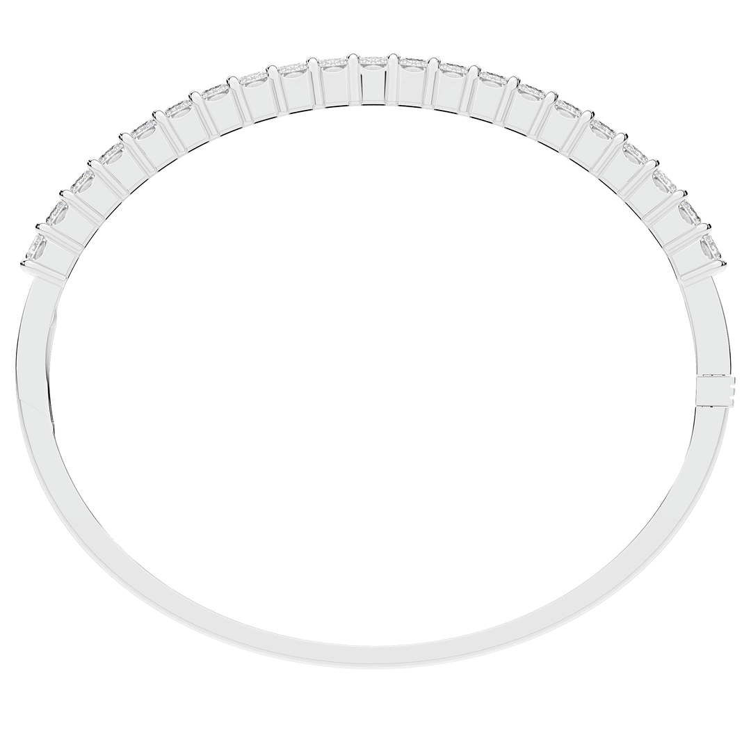 6.50CT.TW EMERALD CUT LAB DIAMOND BANGLE - Nazarelle