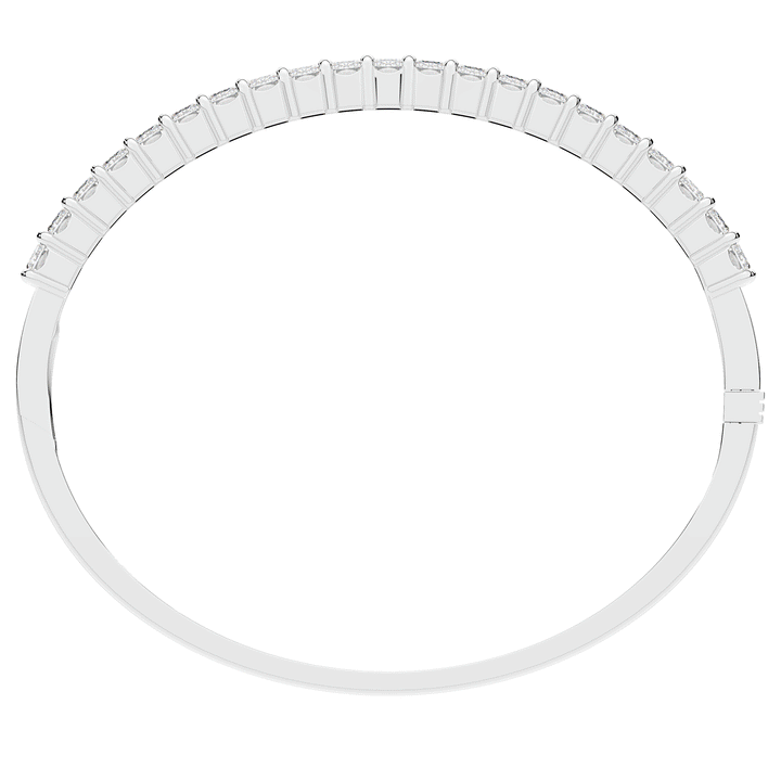 6.50CT.TW EMERALD CUT LAB DIAMOND BANGLE - Nazarelle