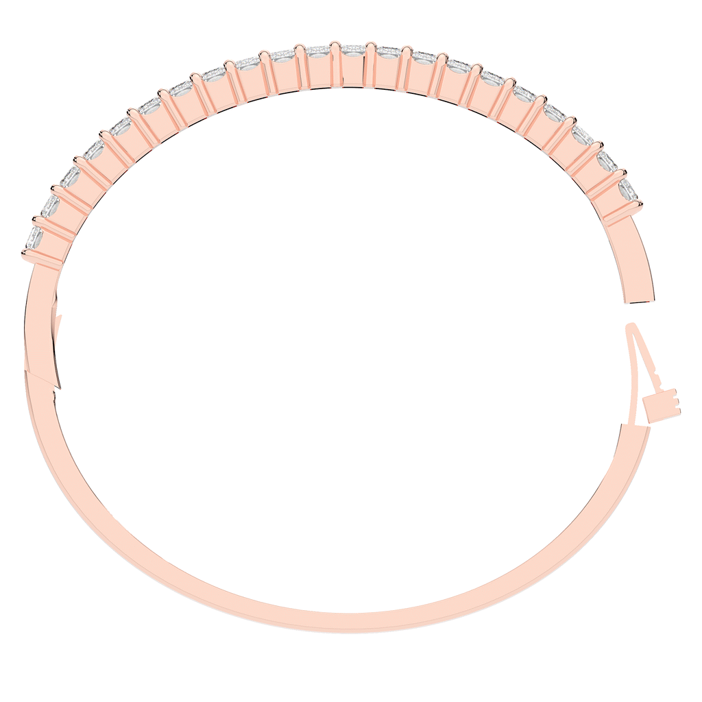 6.50CT.TW EMERALD CUT LAB DIAMOND BANGLE - Nazarelle