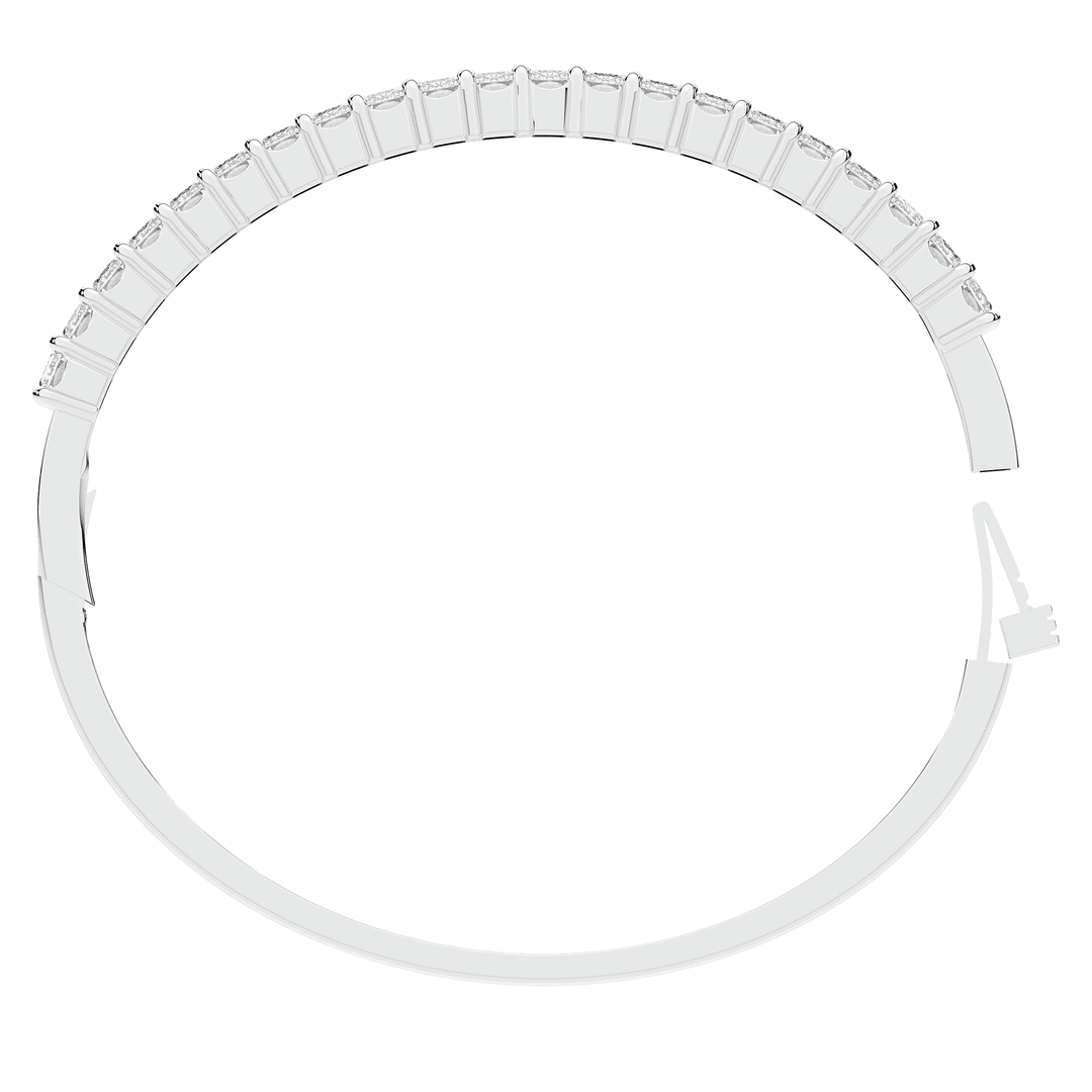 6.50CT.TW EMERALD CUT LAB DIAMOND BANGLE - Nazarelle