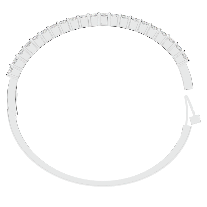 6.50CT.TW EMERALD CUT LAB DIAMOND BANGLE - Nazarelle