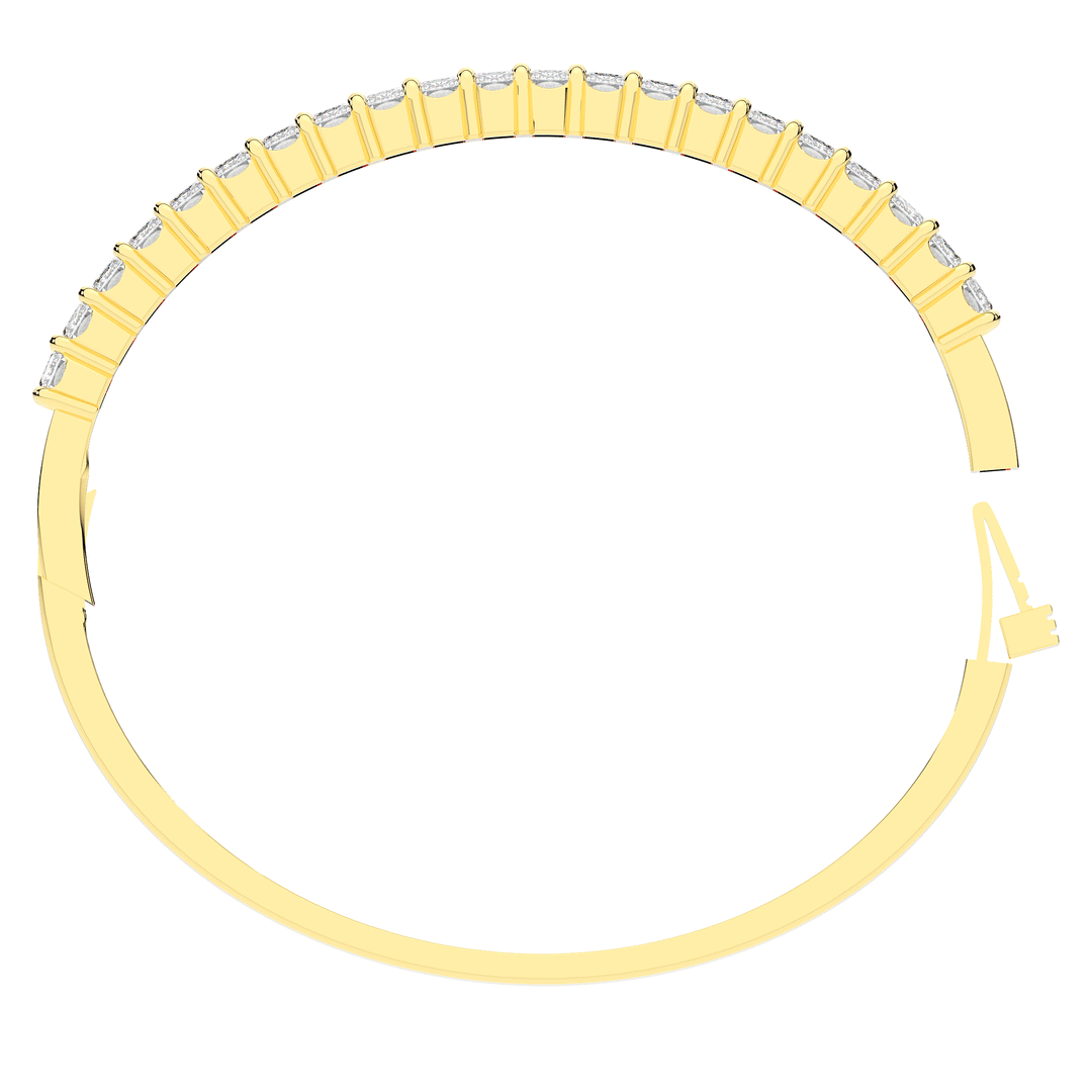 6.50CT.TW EMERALD CUT LAB DIAMOND BANGLE - Nazarelle