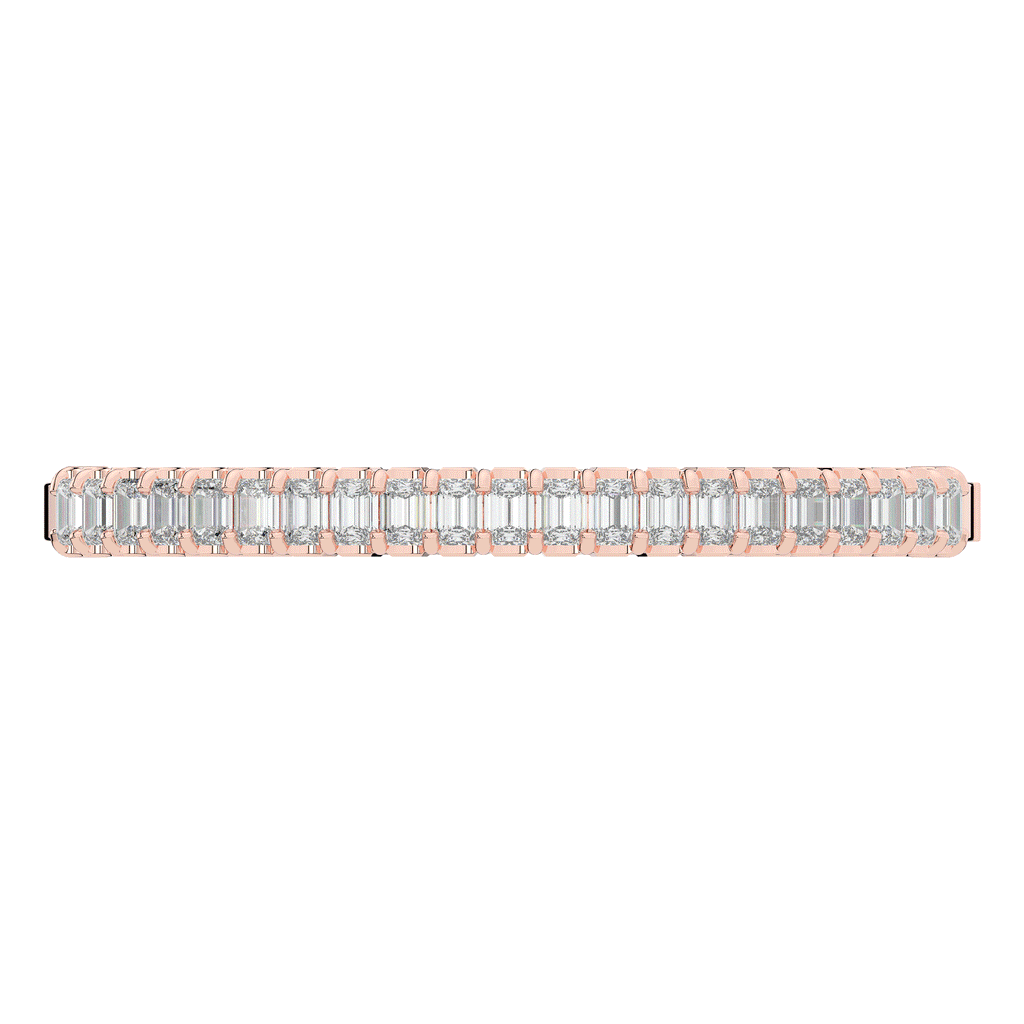 6.50CT.TW EMERALD CUT LAB DIAMOND BANGLE - Nazarelle