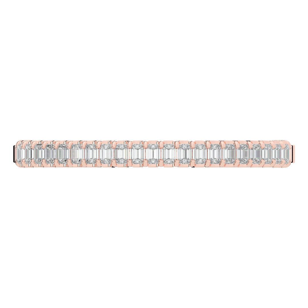 6.50CT.TW EMERALD CUT LAB DIAMOND BANGLE - Nazarelle