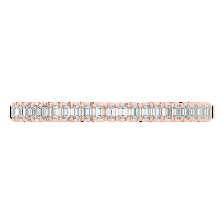 6.50CT.TW EMERALD CUT LAB DIAMOND BANGLE - Nazarelle