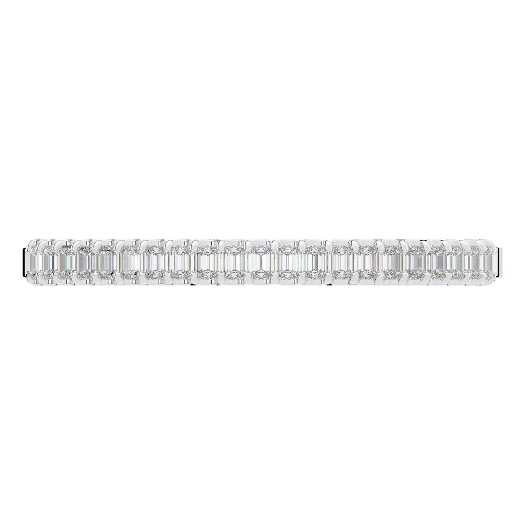 6.50CT.TW EMERALD CUT LAB DIAMOND BANGLE - Nazarelle