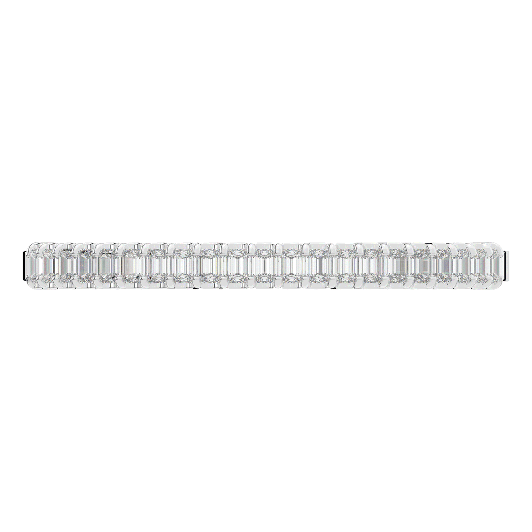 6.50CT.TW EMERALD CUT LAB DIAMOND BANGLE - Nazarelle