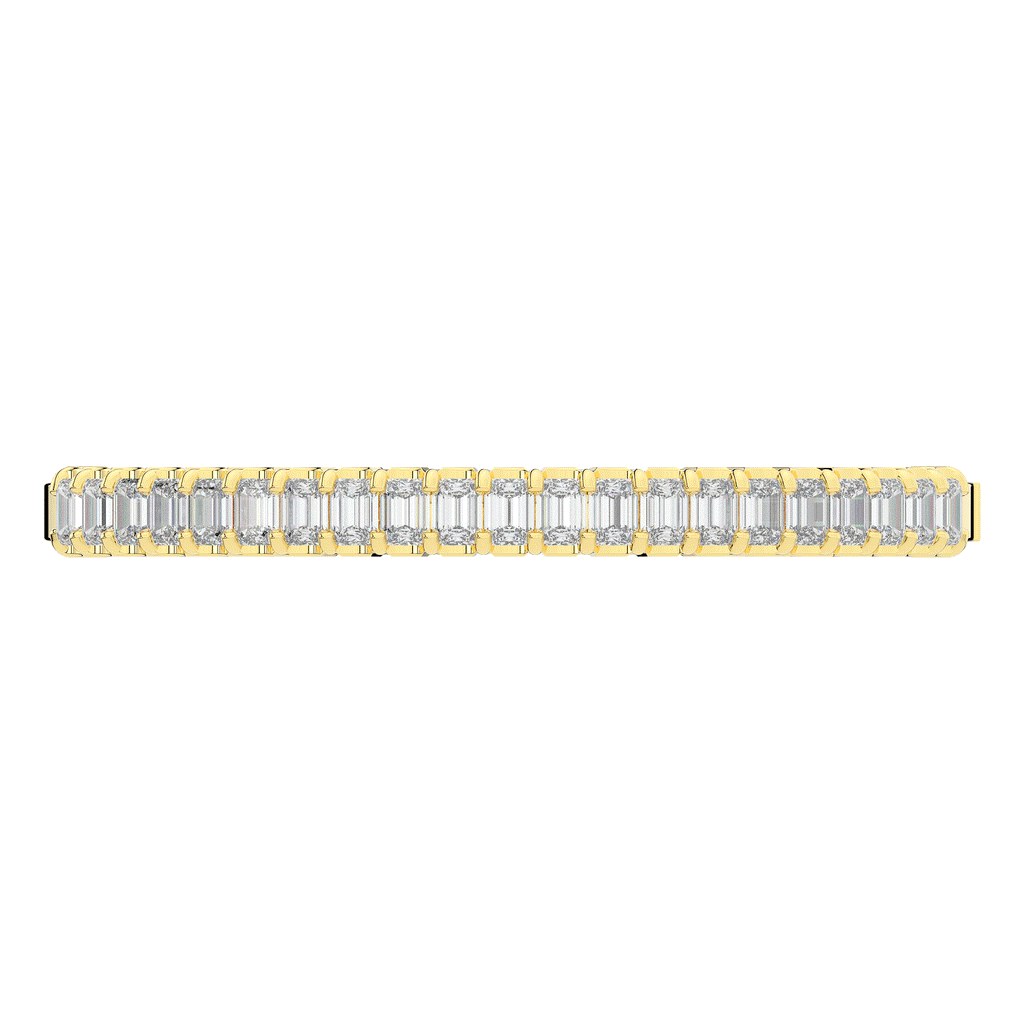 6.50CT.TW EMERALD CUT LAB DIAMOND BANGLE - Nazarelle
