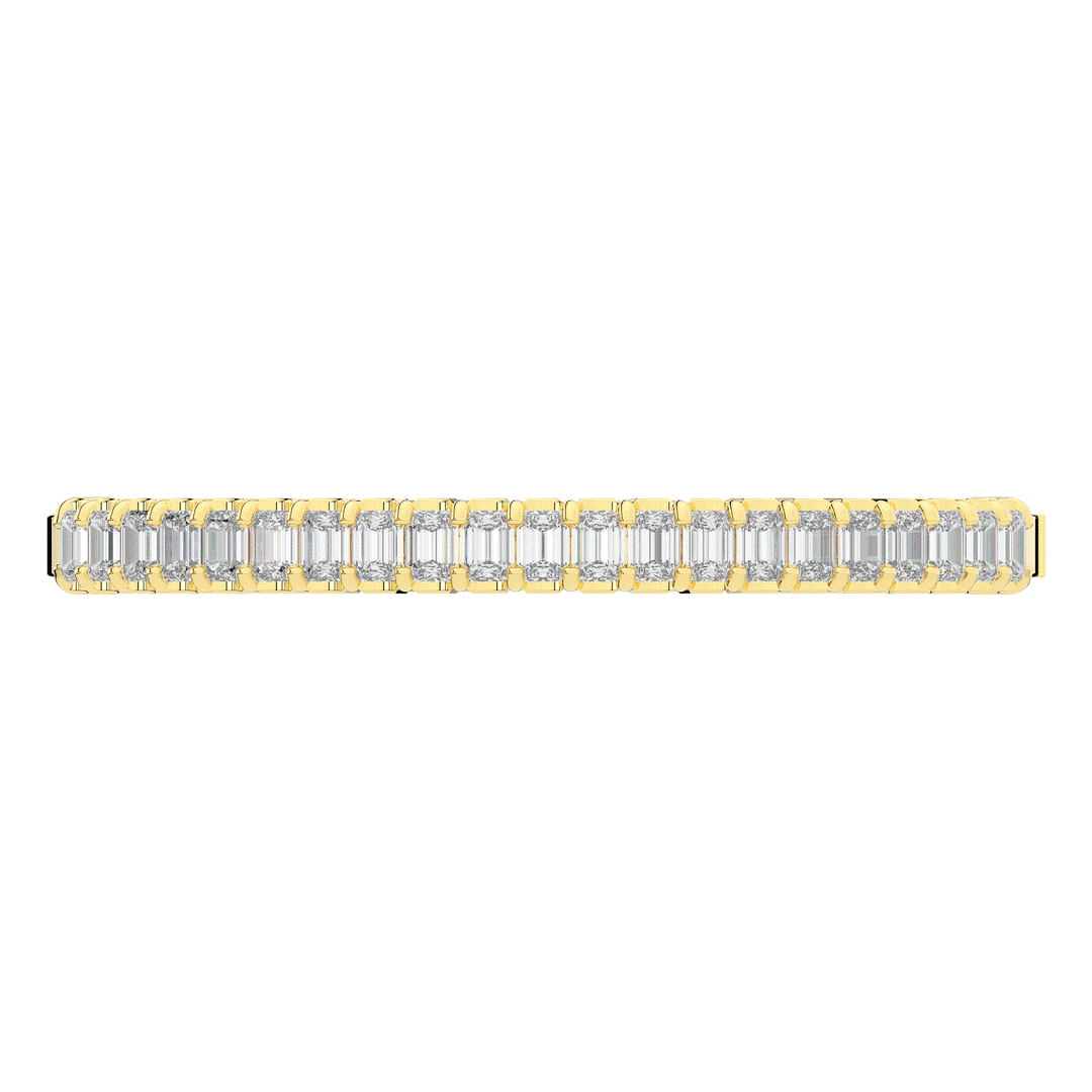 6.50CT.TW EMERALD CUT LAB DIAMOND BANGLE - Nazarelle