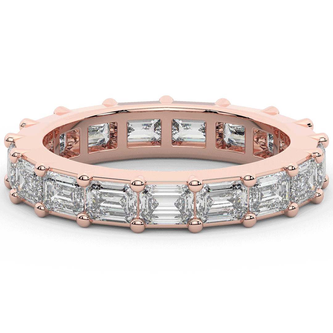 3.00CT.TW EMERALD CUT LAB DIAMOND ETERNITY WEDDING BAND - Nazarelle
