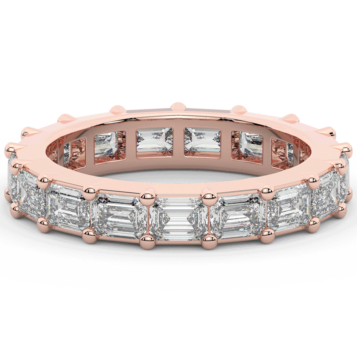 3.00CT.TW EMERALD CUT LAB DIAMOND ETERNITY WEDDING BAND - Nazarelle