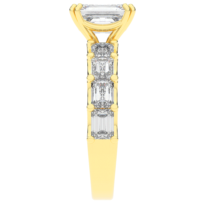 3.75CT.TW EMERALD CUT LAB DIAMOND SOLITAIRE ENGAGEMENT RING - Nazarelle