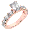 3.75CT.TW EMERALD CUT LAB DIAMOND SOLITAIRE ENGAGEMENT RING - Nazarelle