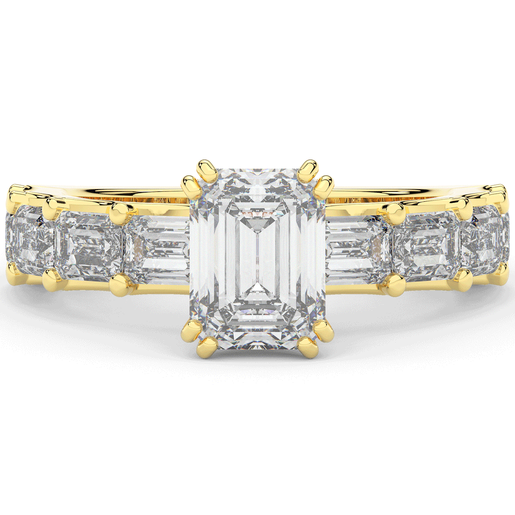 3.75CT.TW EMERALD CUT LAB DIAMOND SOLITAIRE ENGAGEMENT RING - Nazarelle