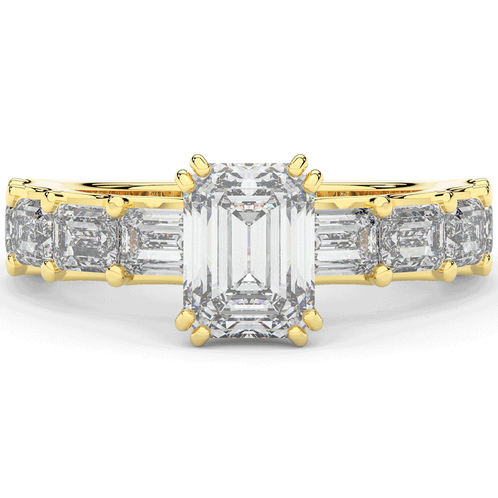 3.75CT.TW EMERALD CUT LAB DIAMOND SOLITAIRE ENGAGEMENT RING - Nazarelle