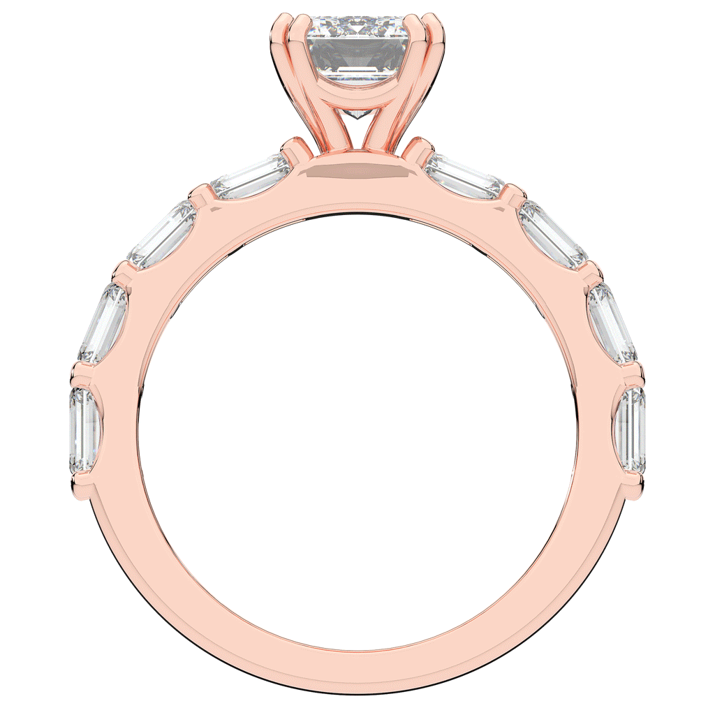 3.75CT.TW EMERALD CUT LAB DIAMOND SOLITAIRE ENGAGEMENT RING - Nazarelle