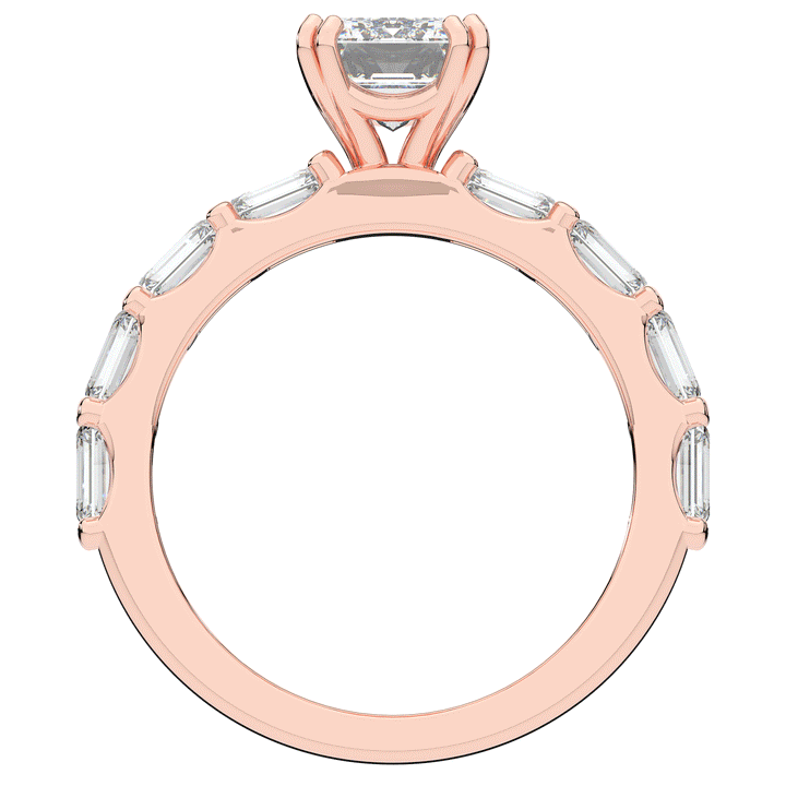 3.75CT.TW EMERALD CUT LAB DIAMOND SOLITAIRE ENGAGEMENT RING - Nazarelle