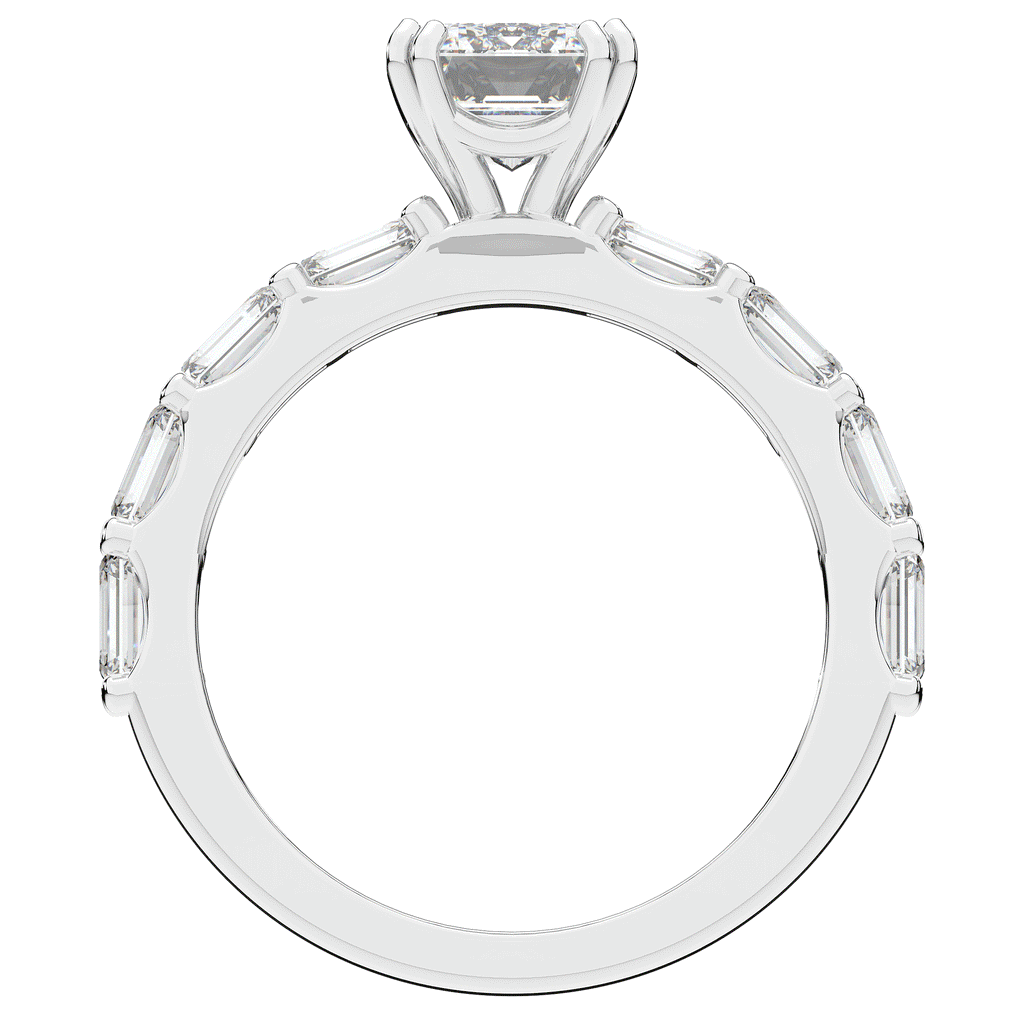 3.75CT.TW EMERALD CUT LAB DIAMOND SOLITAIRE ENGAGEMENT RING - Nazarelle