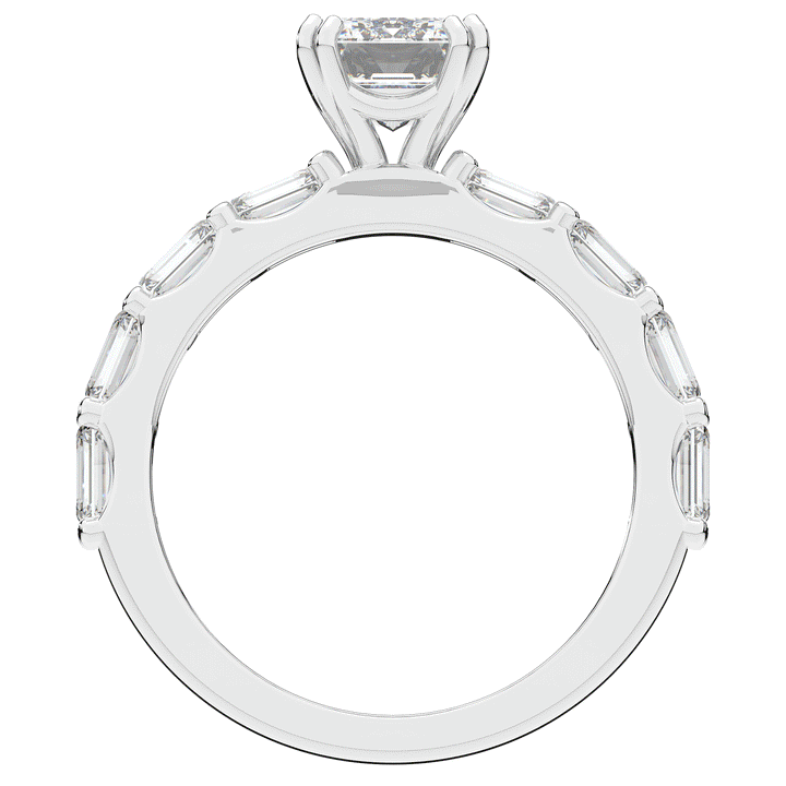 3.75CT.TW EMERALD CUT LAB DIAMOND SOLITAIRE ENGAGEMENT RING - Nazarelle