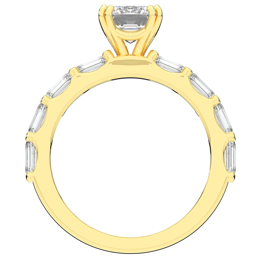 3.75CT.TW EMERALD CUT LAB DIAMOND SOLITAIRE ENGAGEMENT RING - Nazarelle