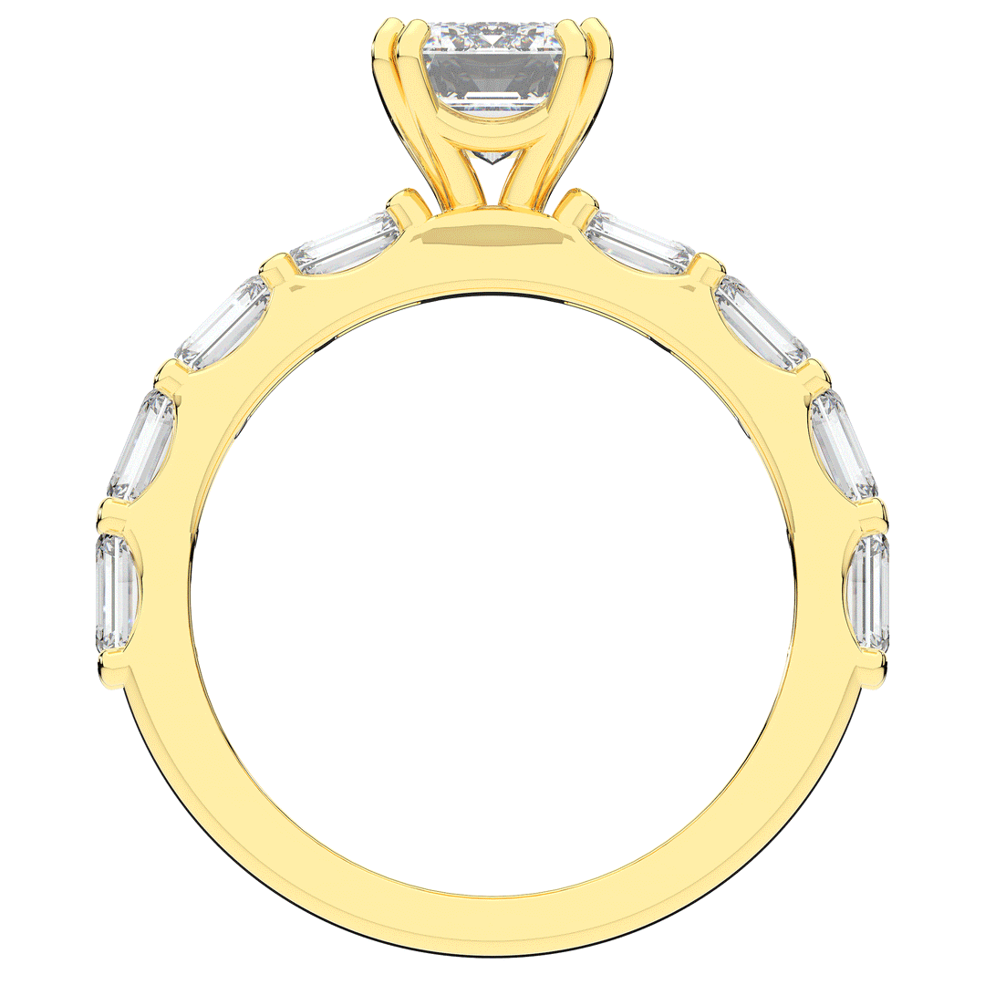 3.75CT.TW EMERALD CUT LAB DIAMOND SOLITAIRE ENGAGEMENT RING - Nazarelle