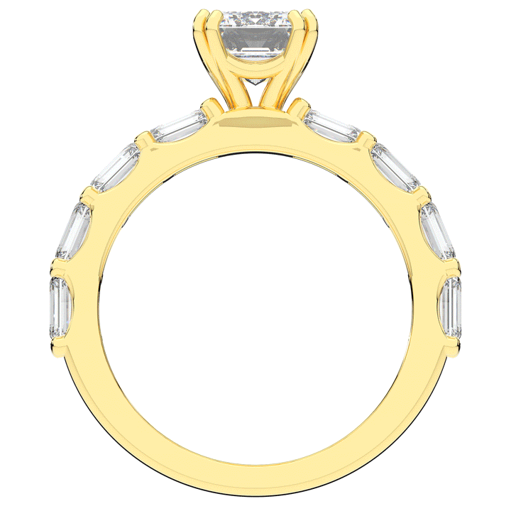 3.75CT.TW EMERALD CUT LAB DIAMOND SOLITAIRE ENGAGEMENT RING - Nazarelle
