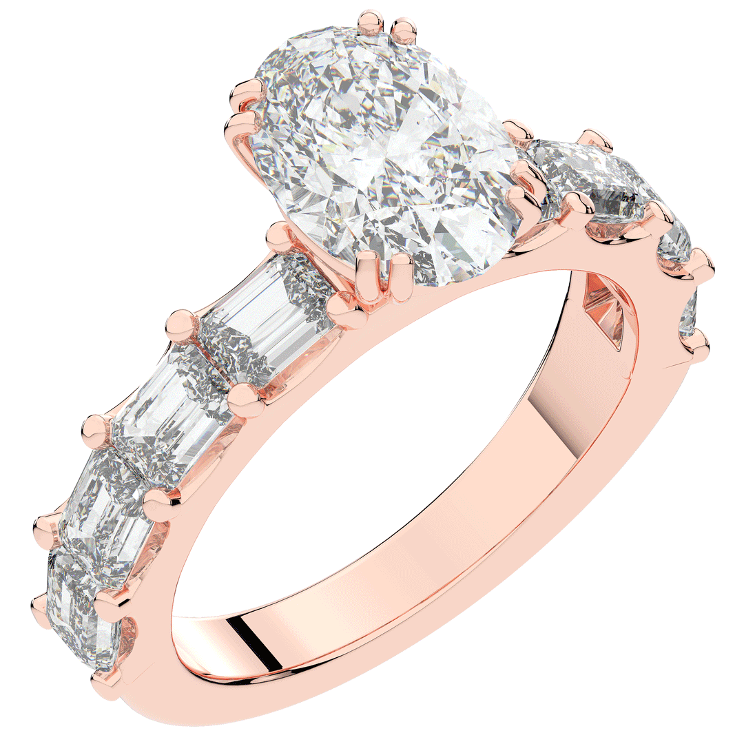 3.75CT.TW OVAL LAB DIAMOND SOLITAIRE ENGAGEMENT RING - Nazarelle