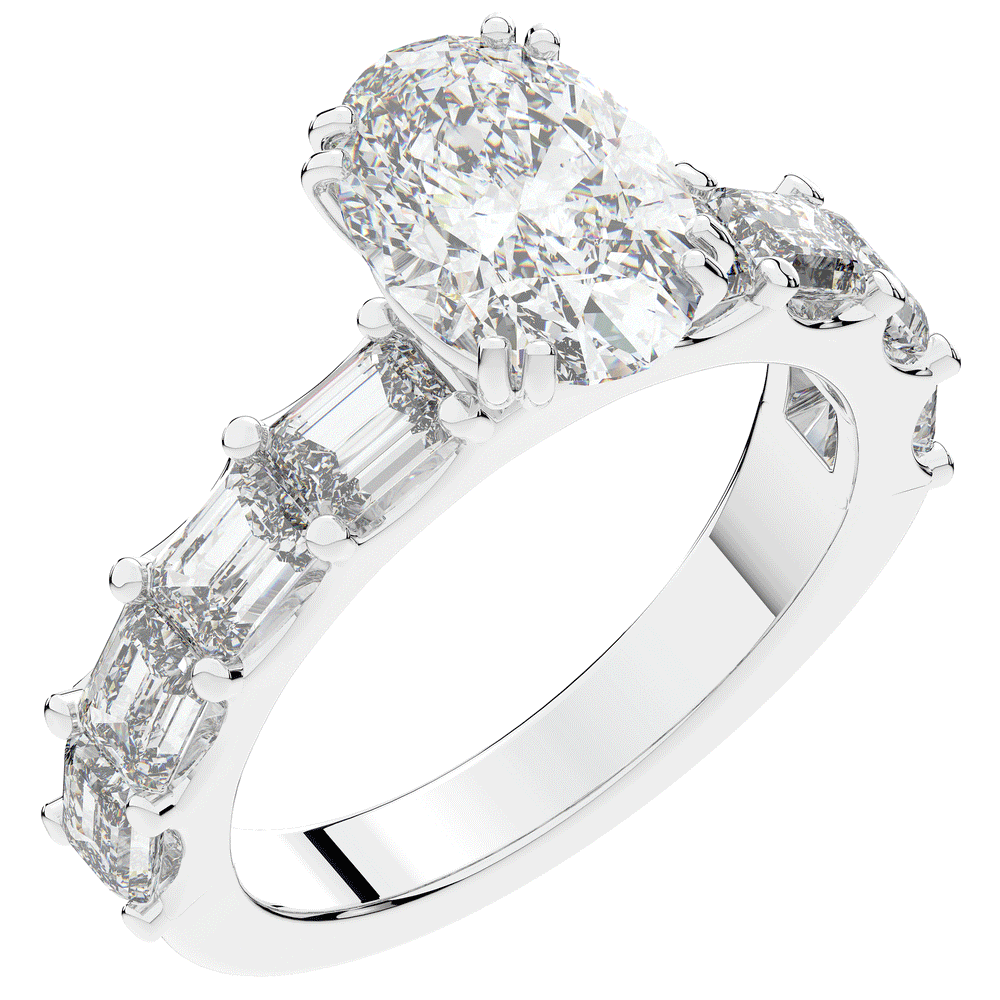 3.75CT.TW OVAL LAB DIAMOND SOLITAIRE ENGAGEMENT RING - Nazarelle