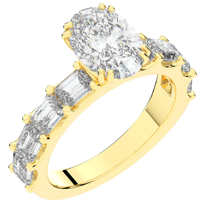 3.75CT.TW OVAL LAB DIAMOND SOLITAIRE ENGAGEMENT RING - Nazarelle