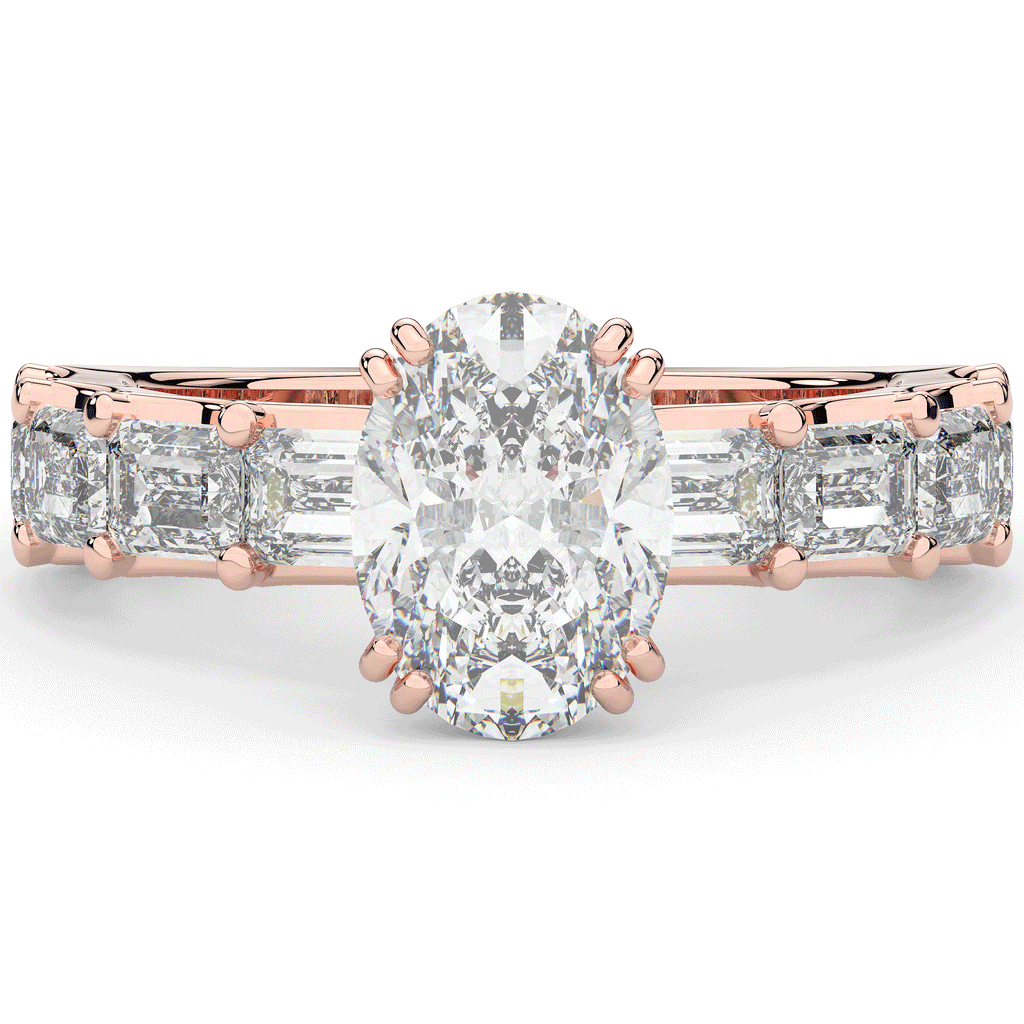 3.75CT.TW OVAL LAB DIAMOND SOLITAIRE ENGAGEMENT RING - Nazarelle