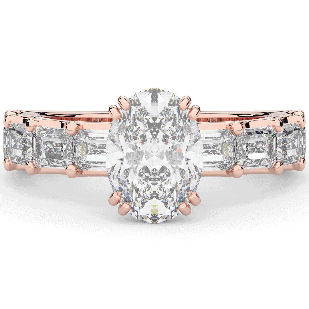 3.75CT.TW OVAL LAB DIAMOND SOLITAIRE ENGAGEMENT RING - Nazarelle