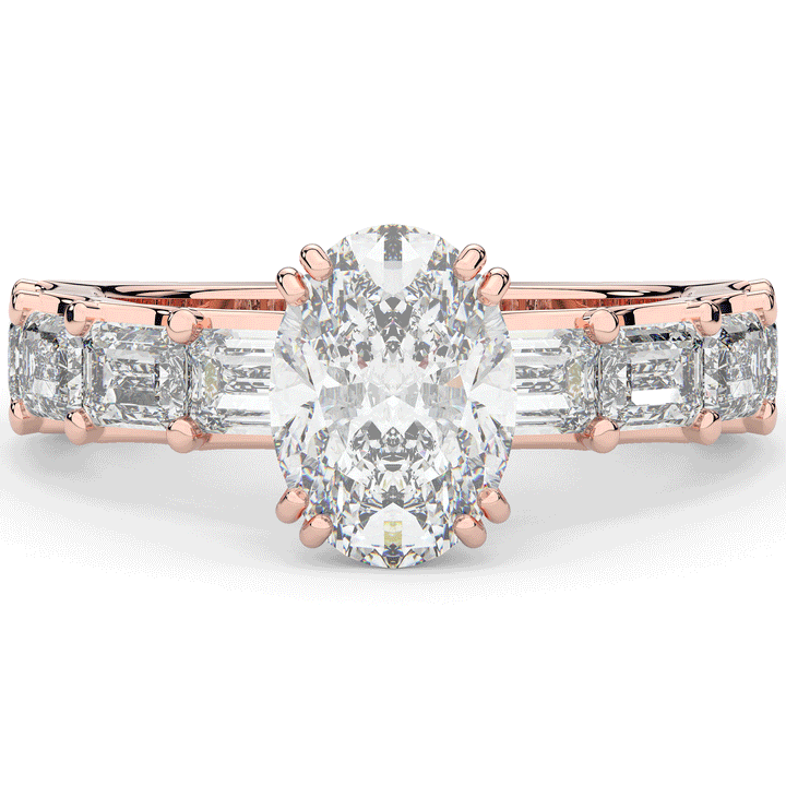 3.75CT.TW OVAL LAB DIAMOND SOLITAIRE ENGAGEMENT RING - Nazarelle
