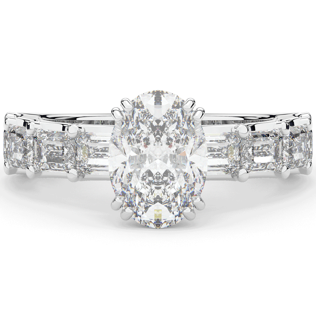 3.75CT.TW OVAL LAB DIAMOND SOLITAIRE ENGAGEMENT RING - Nazarelle