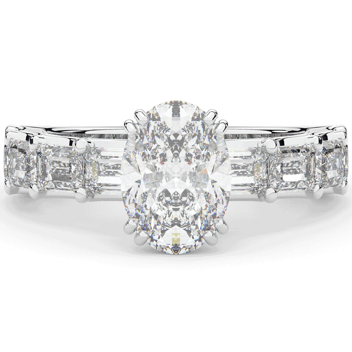 3.75CT.TW OVAL LAB DIAMOND SOLITAIRE ENGAGEMENT RING - Nazarelle