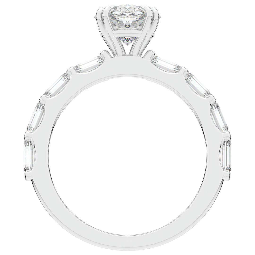 3.75CT.TW OVAL LAB DIAMOND SOLITAIRE ENGAGEMENT RING - Nazarelle